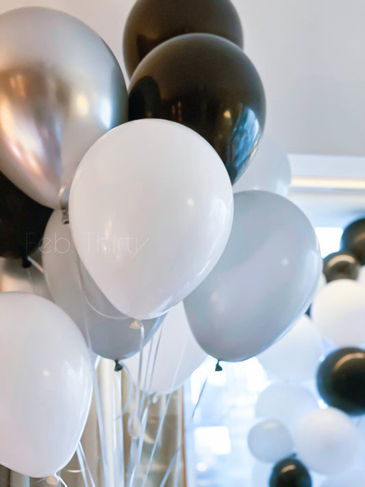 黑白銀灰色乳膠氣球